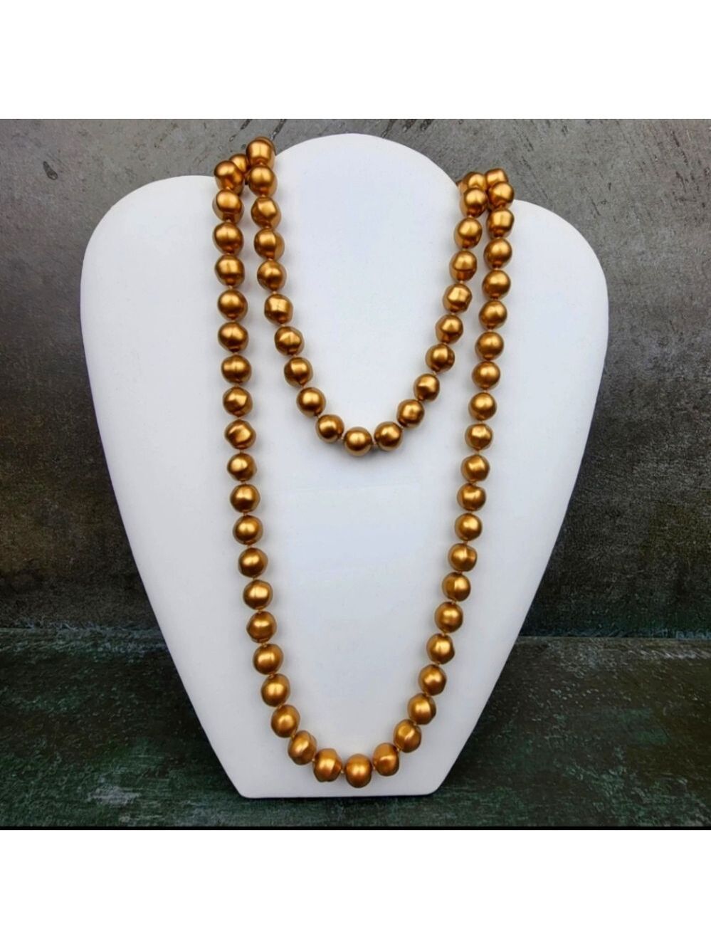 Versatile Oscar de la Renta Gold Baroque Pearl 41" Necklace 155g Heavy